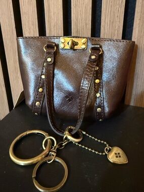 Patricia Nash Leather purse keychain